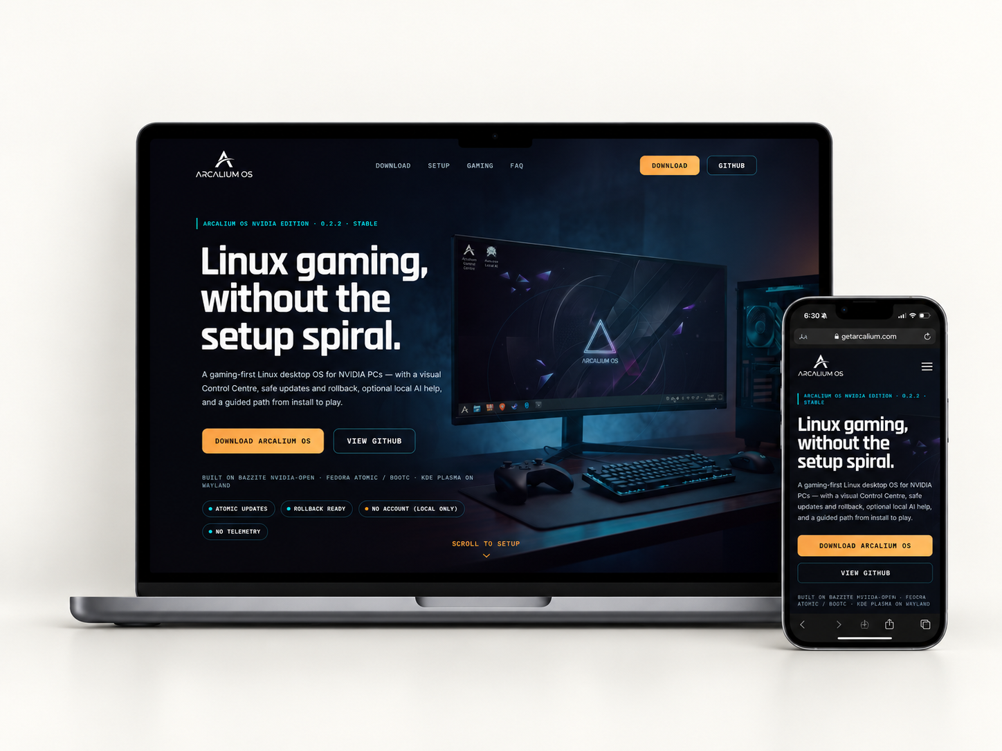 Arcalium website design.