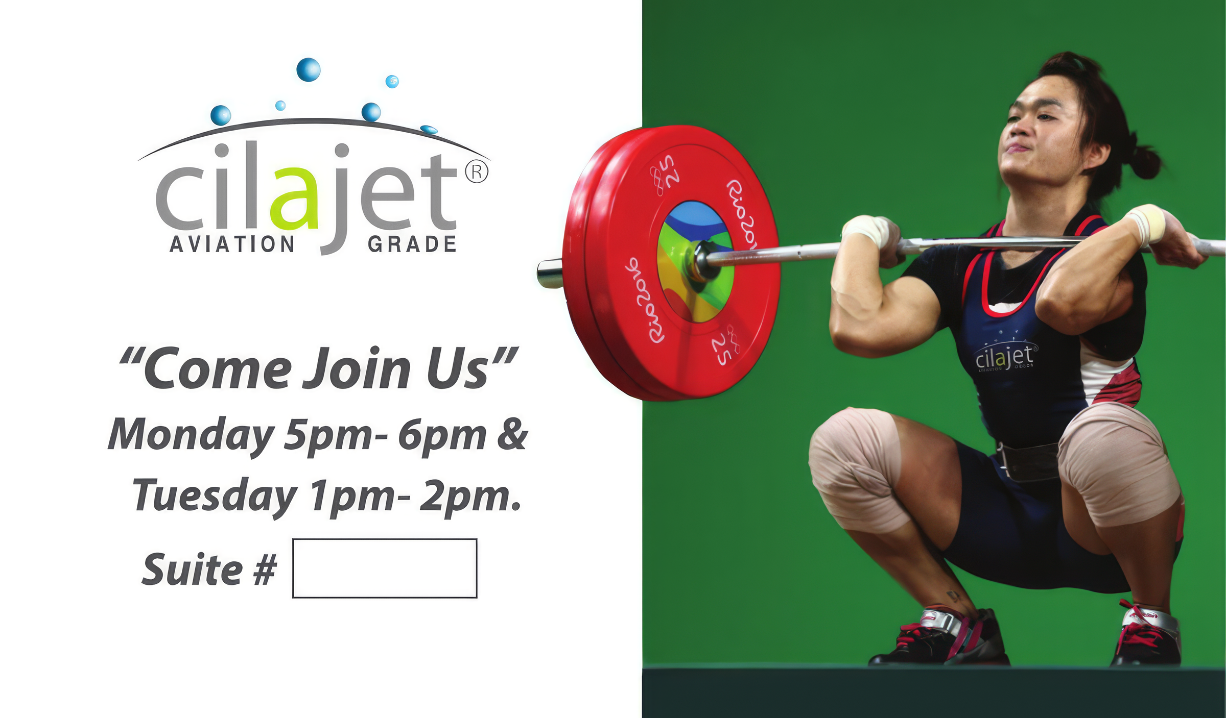 Cilajet mail card front.