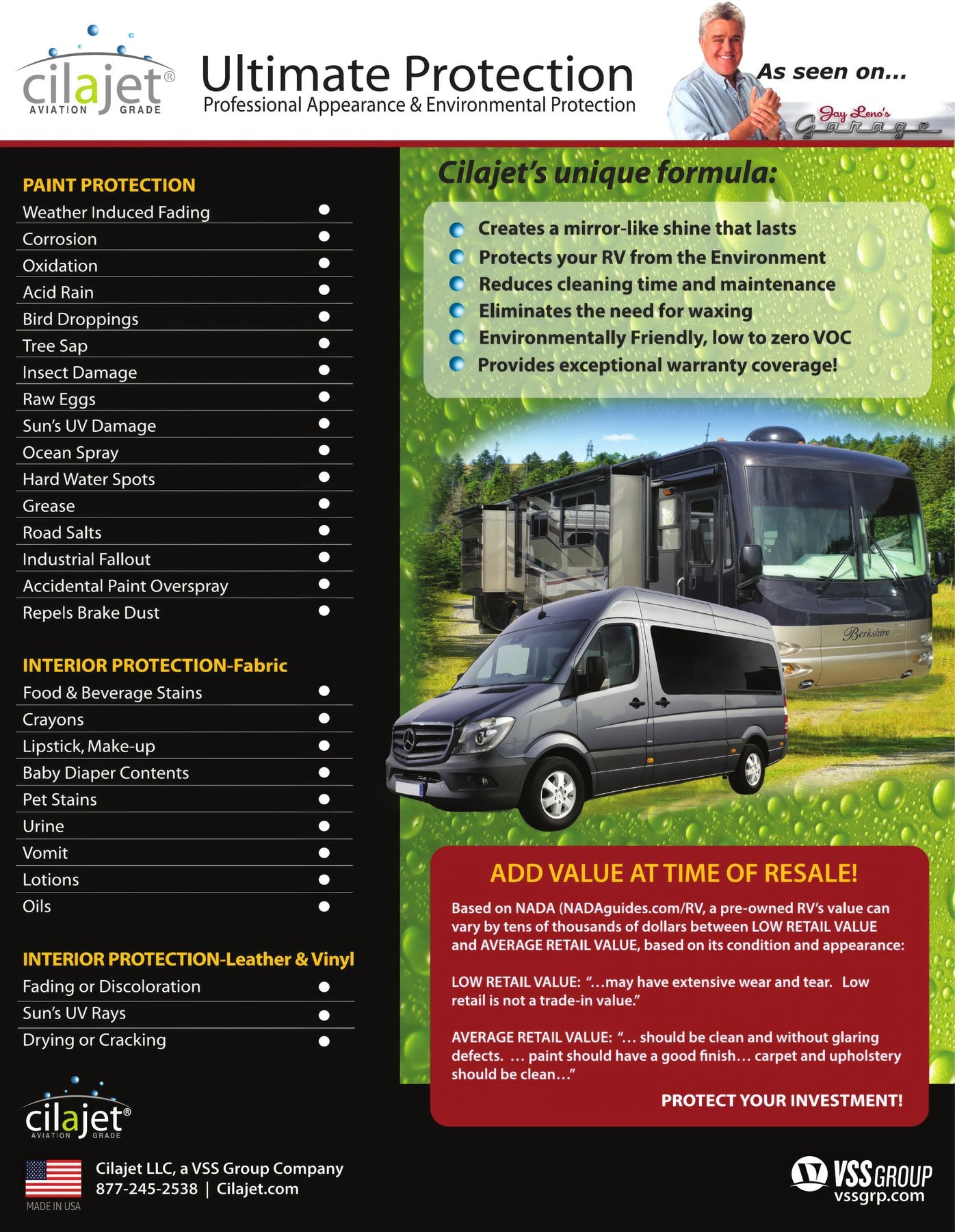 Cilajet protection list flyer.