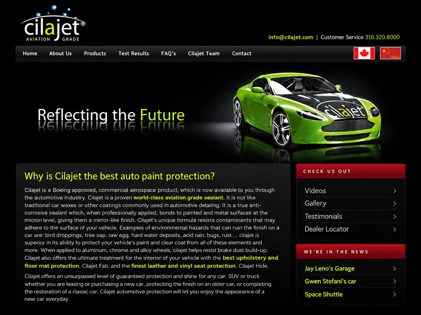 Cilajet desktop website.