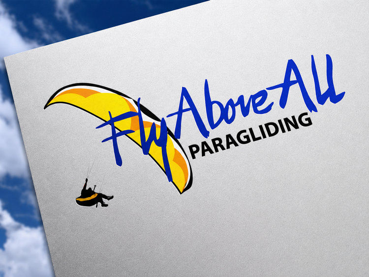 Fly Above All Paragliding logo on textured paper.