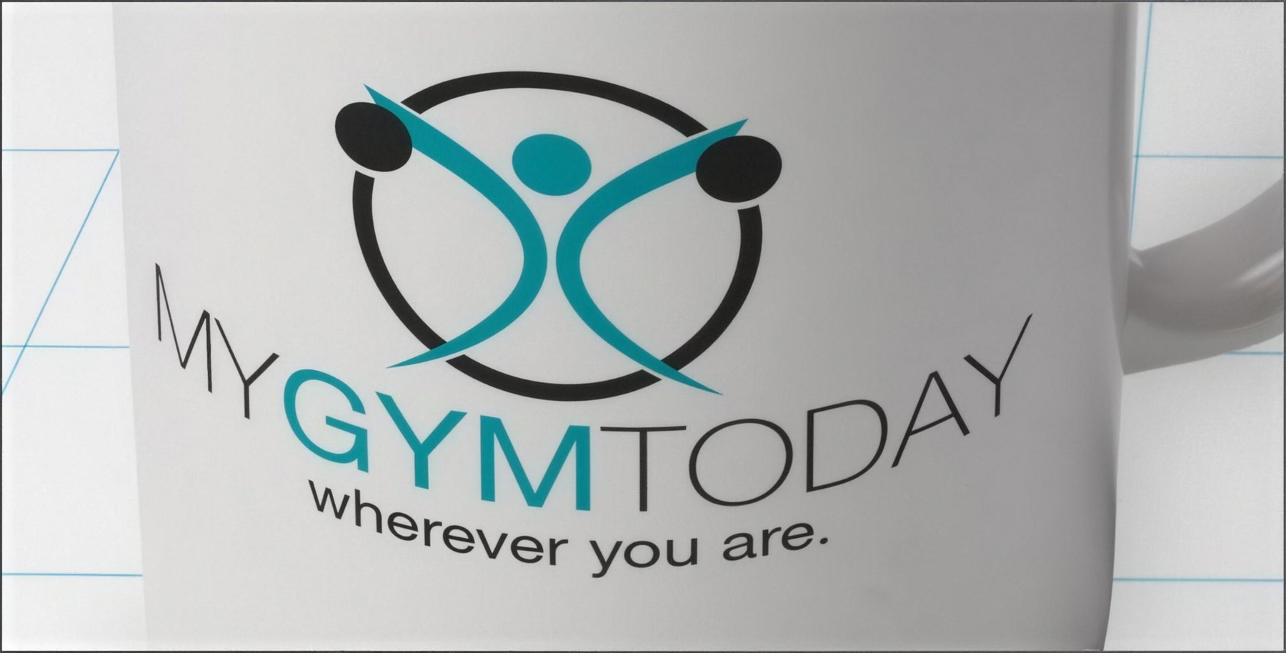 My Gym Today logo on a mug.