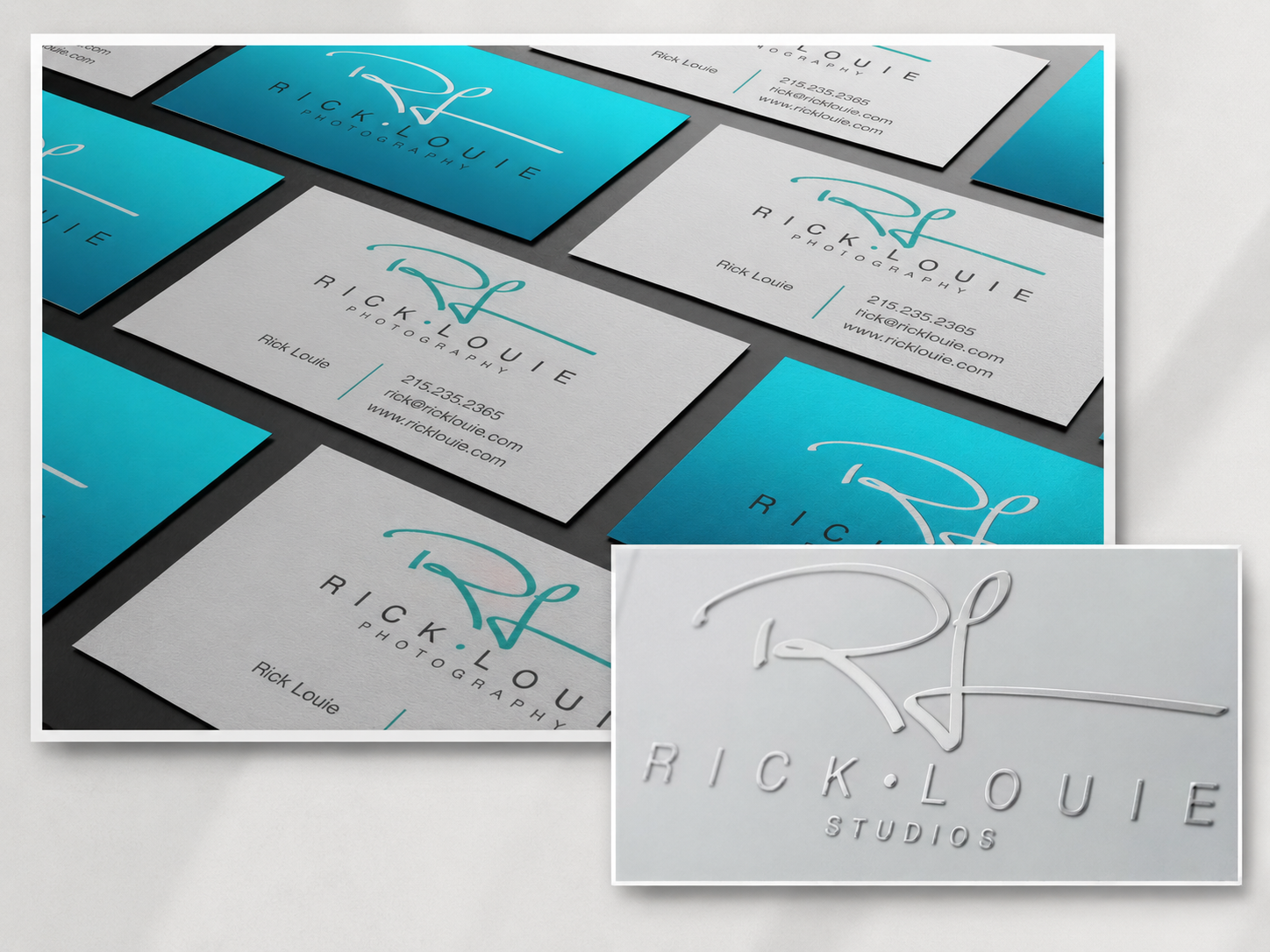 Rick Louie brand collage.