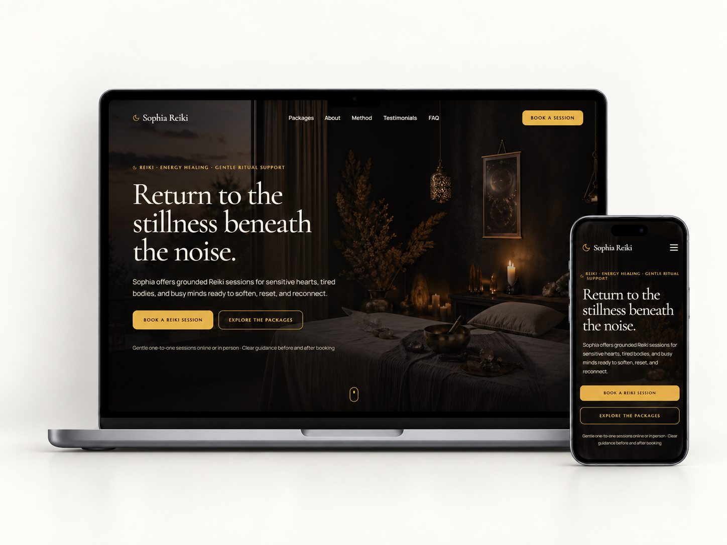 Sophia Reiki website design.