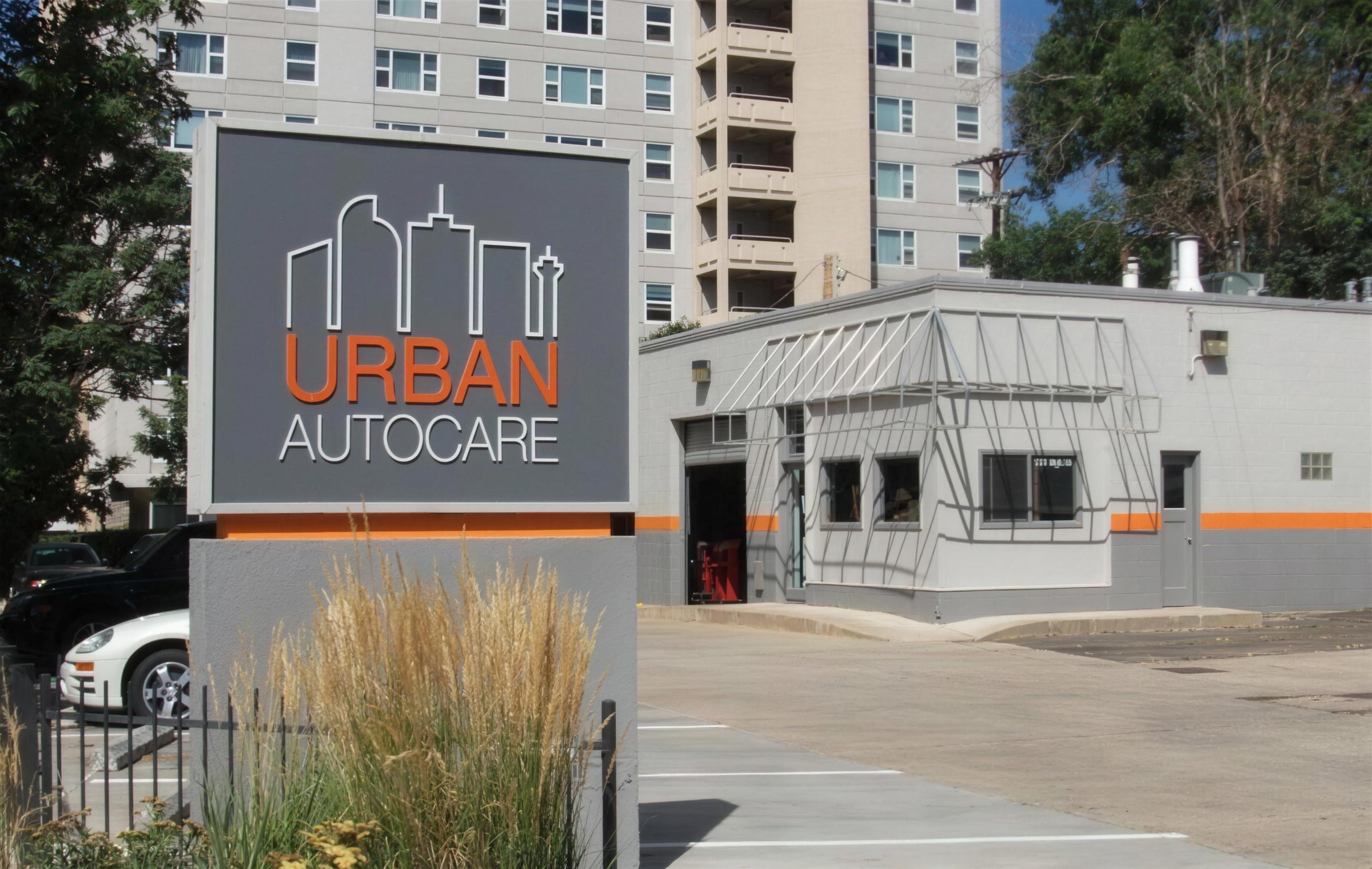 Urban Autocare building sign.