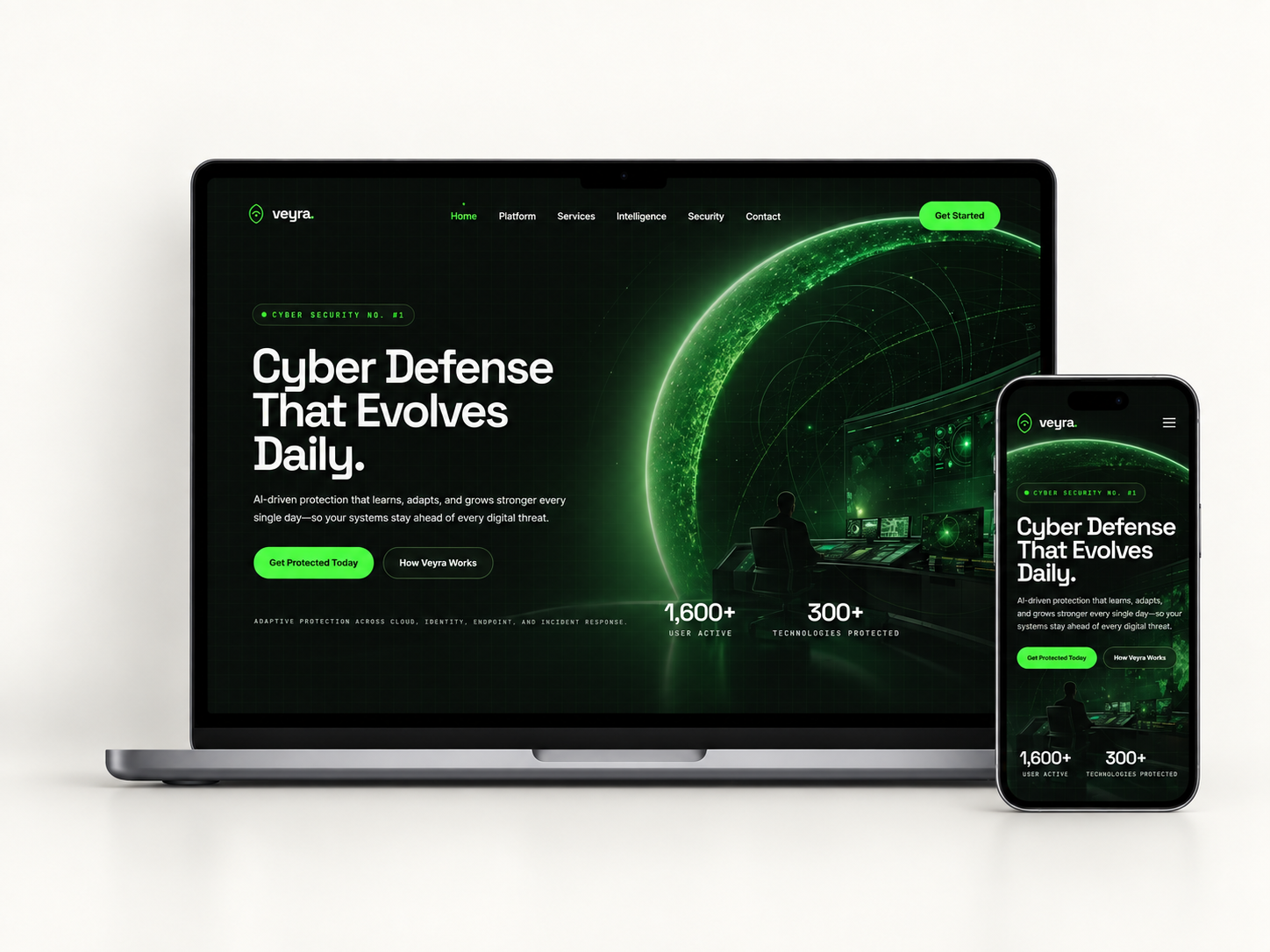 Veyra website design.